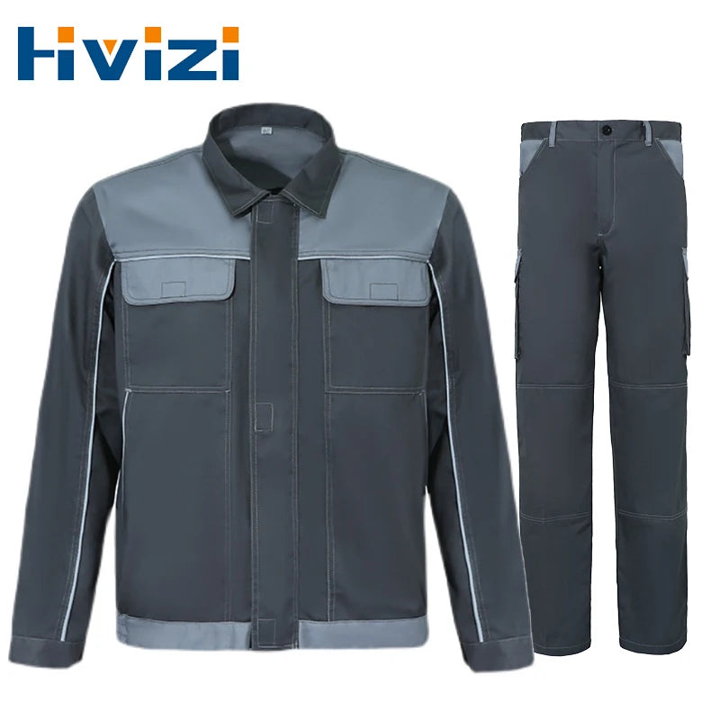 Work Clothing Men Suit Reflective Multi Pockets Work Clothing Men Reflective Workshop Durable Uniforms