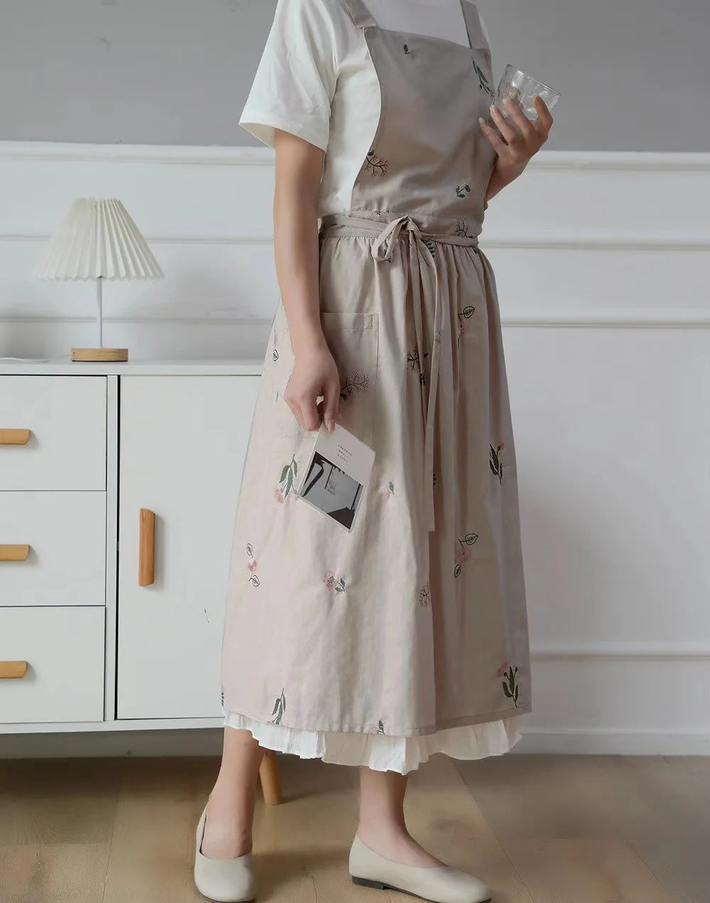 Aprons for Women with Pockets japanese-linen-aprons-for-women Cross Back Cute Apron