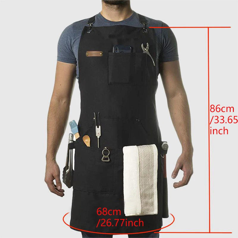 Aprons Canvas Woodworking Shop Canvas Kitchen Aprons Fully Adjustable to Comfortably Fit Men Size S to XXL