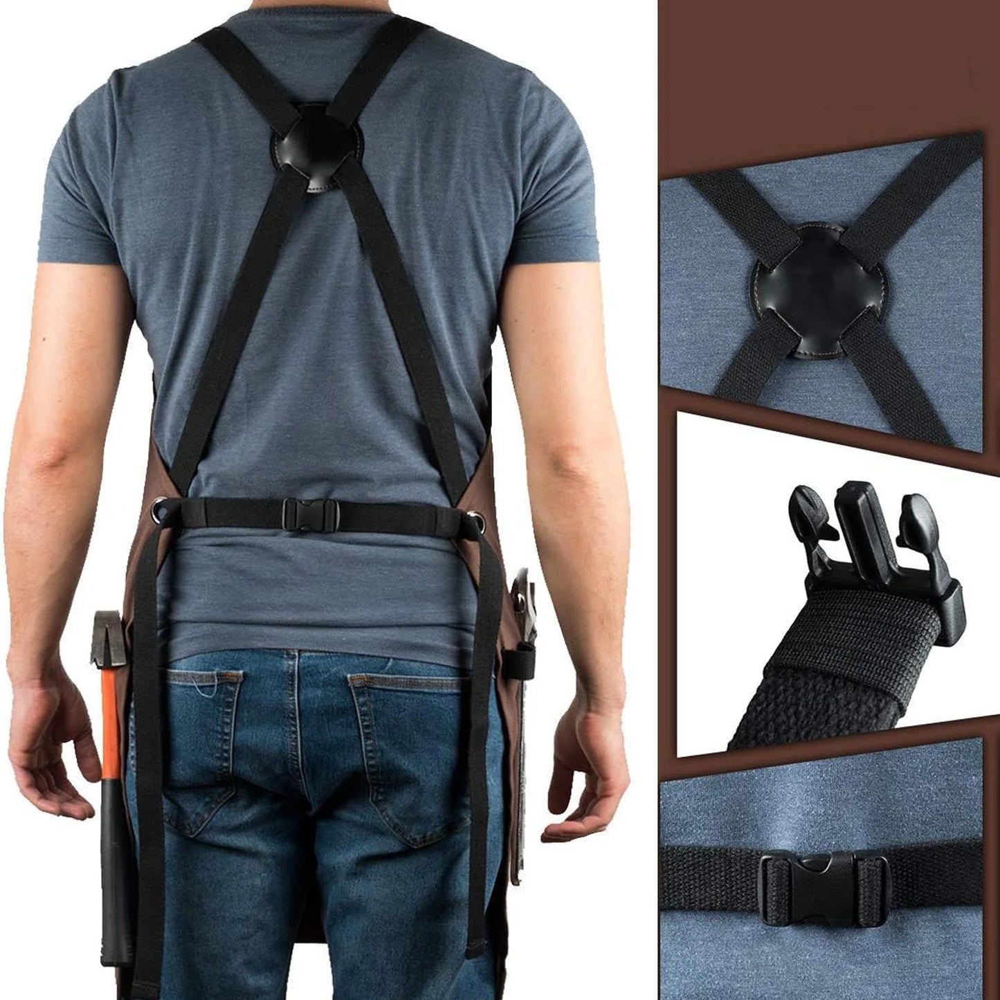 Aprons Canvas Woodworking Shop Canvas Kitchen Aprons Fully Adjustable to Comfortably Fit Men Size S to XXL