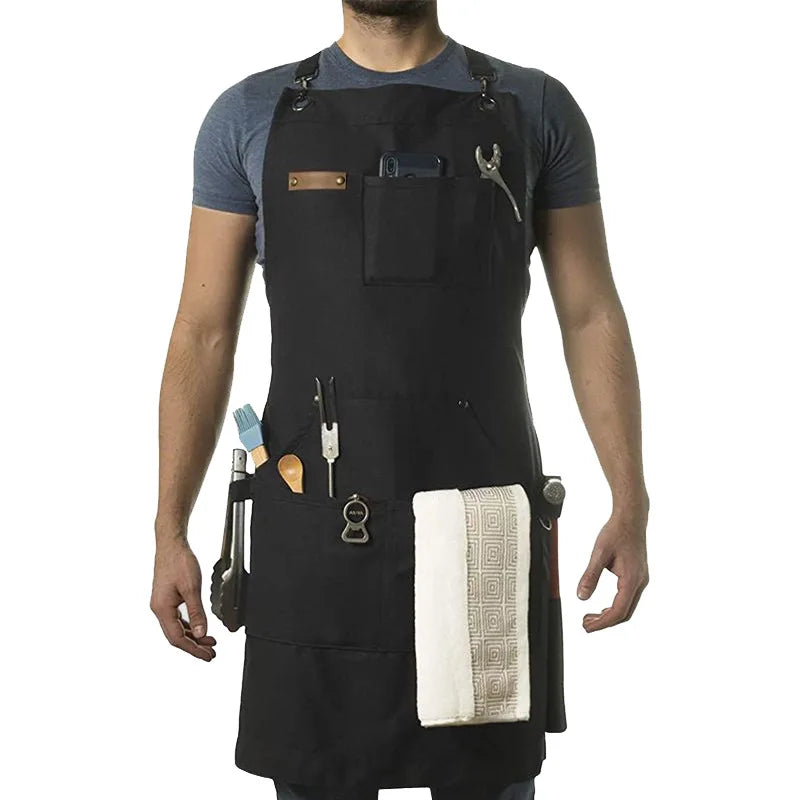 Aprons Canvas Woodworking Shop Canvas Kitchen Aprons Fully Adjustable to Comfortably Fit Men Size S to XXL