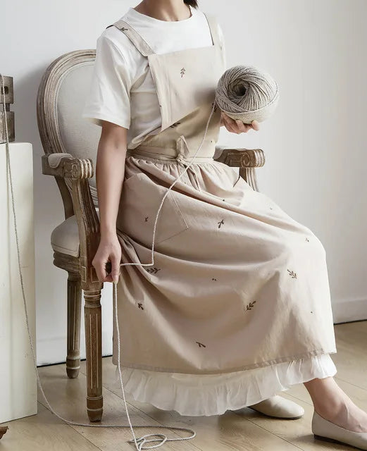 Aprons for Women with Pockets japanese-linen-aprons-for-women Cross Back Cute Apron