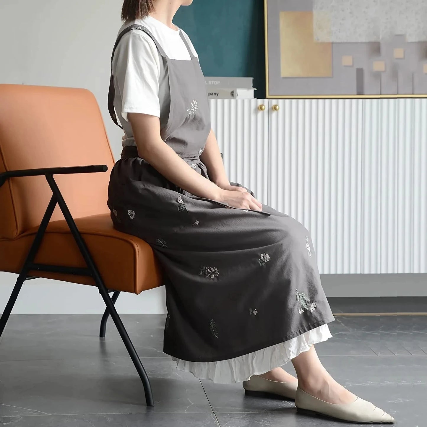Aprons for Women with Pockets japanese-linen-aprons-for-women Cross Back Cute Apron