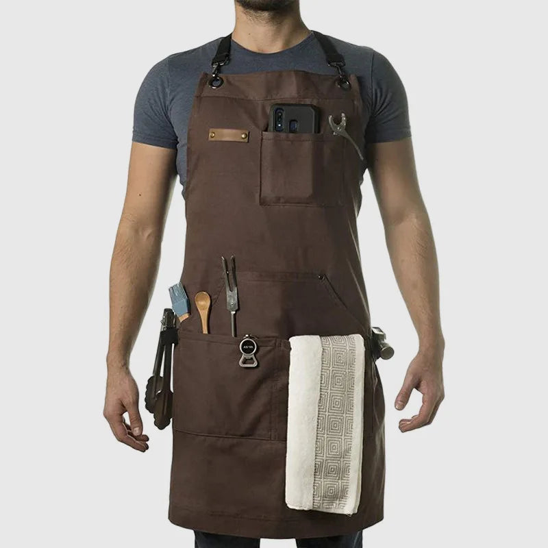 Aprons Canvas Woodworking Shop Canvas Kitchen Aprons Fully Adjustable to Comfortably Fit Men Size S to XXL