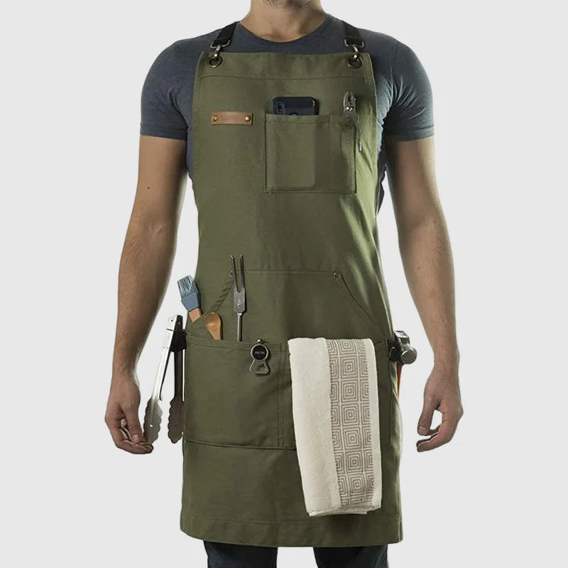 Aprons Canvas Woodworking Shop Canvas Kitchen Aprons Fully Adjustable to Comfortably Fit Men Size S to XXL