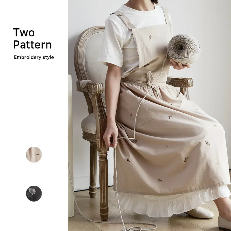 Aprons for Women with Pockets japanese-linen-aprons-for-women Cross Back Cute Apron