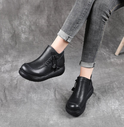 Women Shoes Women Leather Casual Shoes Breathable Fashion Waterproof Flat Platform Shoes