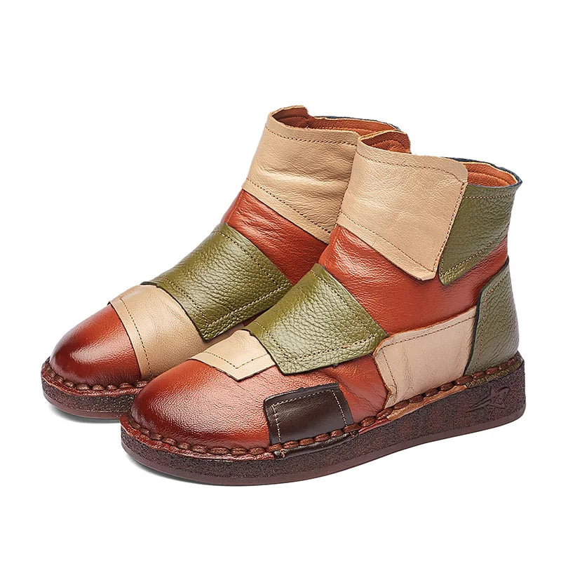 Women's Boots Leather Boots Women's Boots Female Shoe Boots On Flat Sole Botas