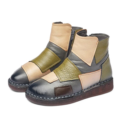 Women's Boots Leather Boots Women's Boots Female Shoe Boots On Flat Sole Botas
