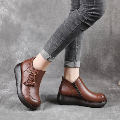Women Shoes Women Leather Casual Shoes Breathable Fashion Waterproof Flat Platform Shoes