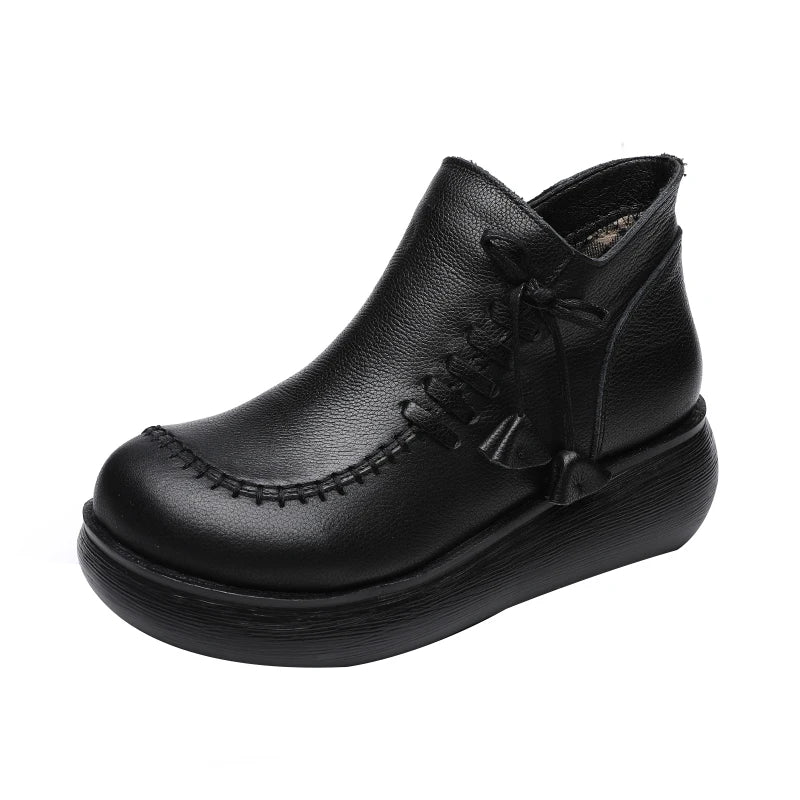 Women Shoes Women Leather Casual Shoes Breathable Fashion Waterproof Flat Platform Shoes