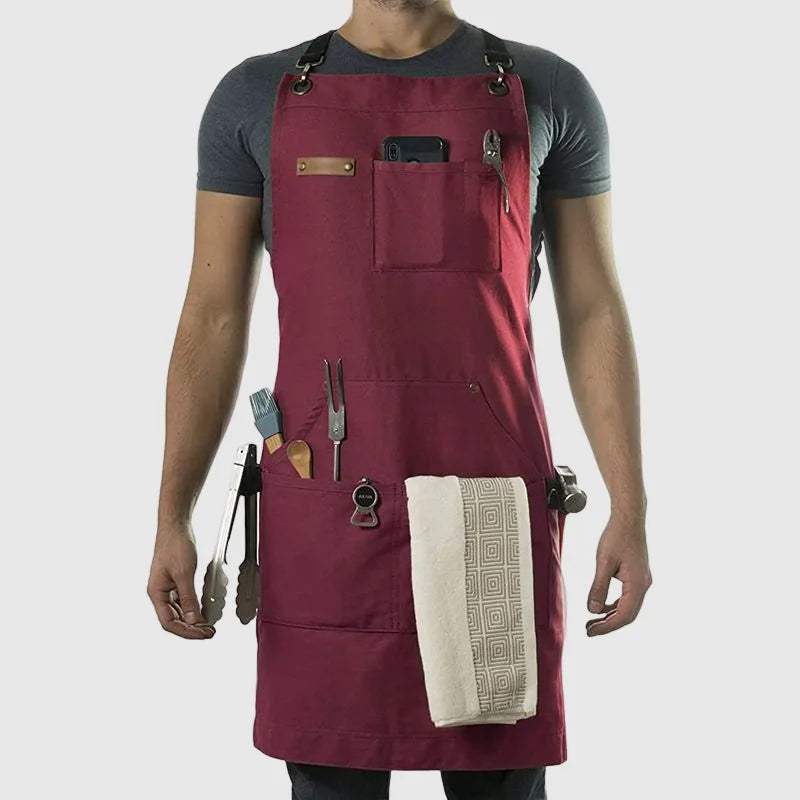 Aprons Canvas Woodworking Shop Canvas Kitchen Aprons Fully Adjustable to Comfortably Fit Men Size S to XXL