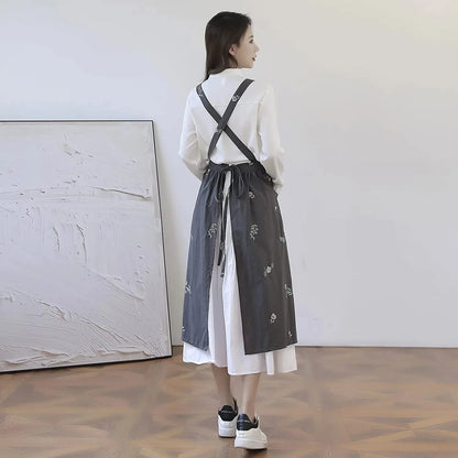 Aprons for Women with Pockets japanese-linen-aprons-for-women Cross Back Cute Apron