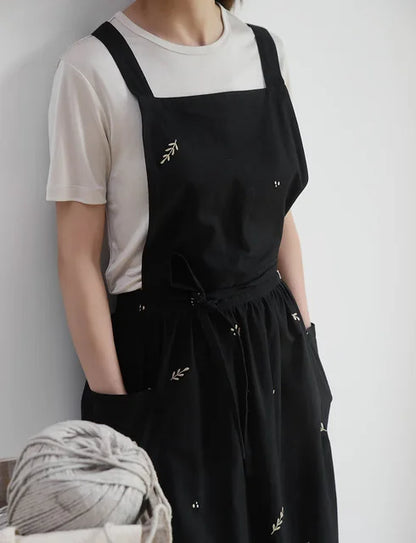 Aprons for Women with Pockets japanese-linen-aprons-for-women Cross Back Cute Apron