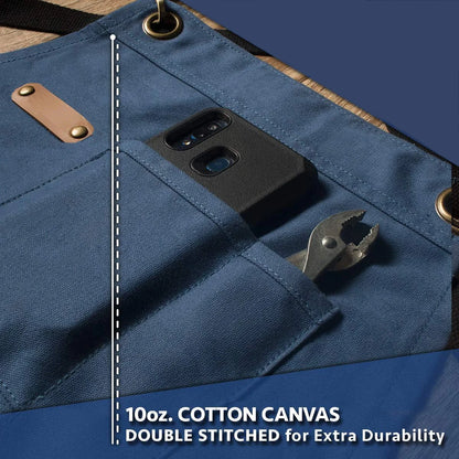 Aprons Canvas Woodworking Shop Canvas Kitchen Aprons Fully Adjustable to Comfortably Fit Men Size S to XXL